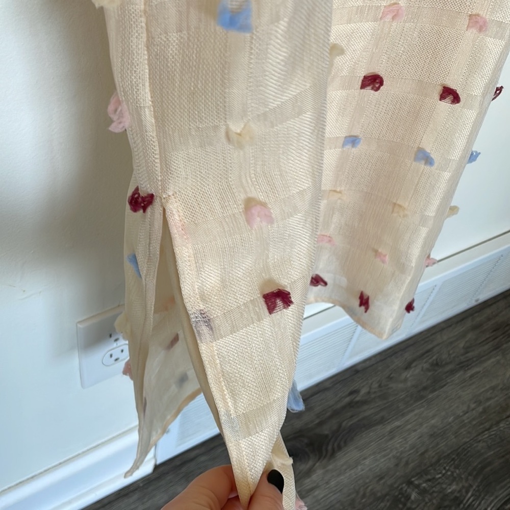 English Factory | Textured Midi Slip Dress with Fringe Detail Small Slits - Picture 7 of 13